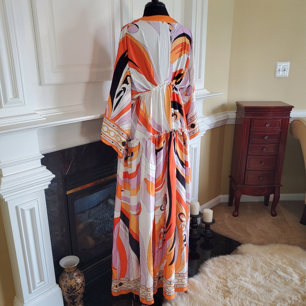 MULTIFUNCTIONAL Pattern Print Maxi Robe Caftan - Picture 9 of 11